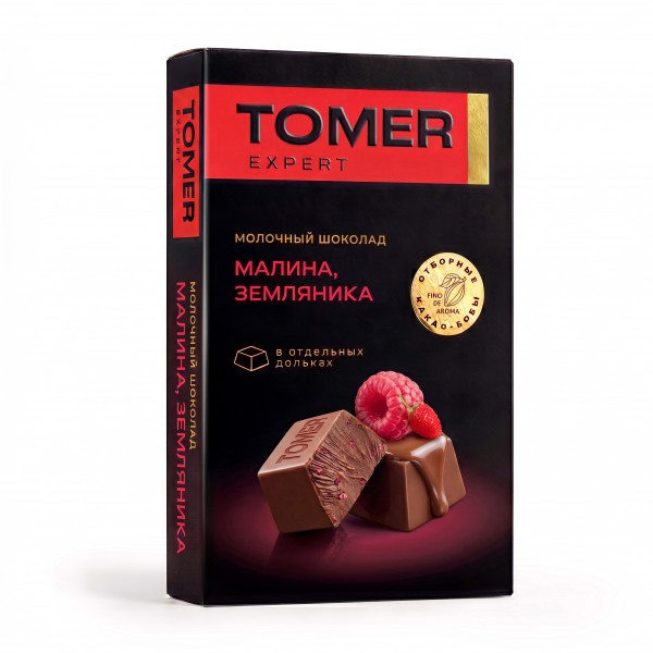 №2 Фабрика Томер   Молочный шоколад Малина-Земляника, 90г  в Новозыбкове