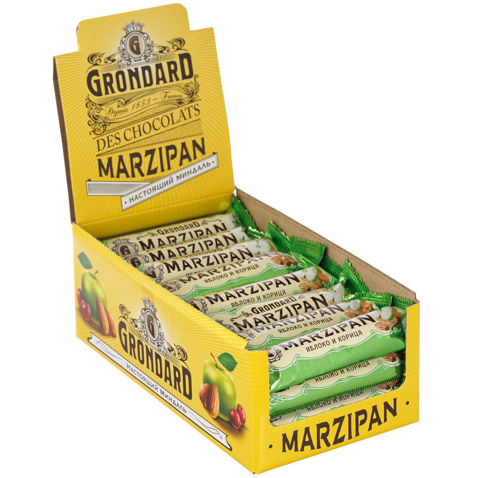  TM Grondard     (9388) Батончики глазированные Марципановые Яблоко-Корица, (24шт по 50г)     в Новозыбкове