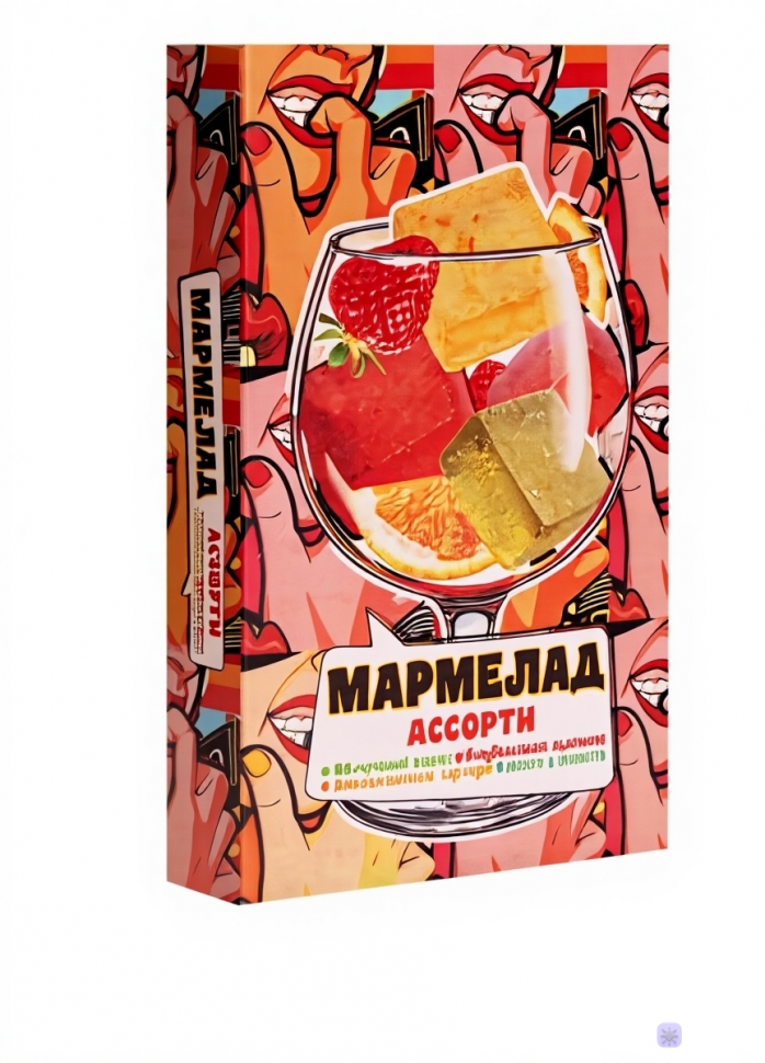  Мармелад АлкоАссорти(яблочный виски, клубничный просекко, апельсиновый вермут, лайм текила) 110г в Новозыбкове